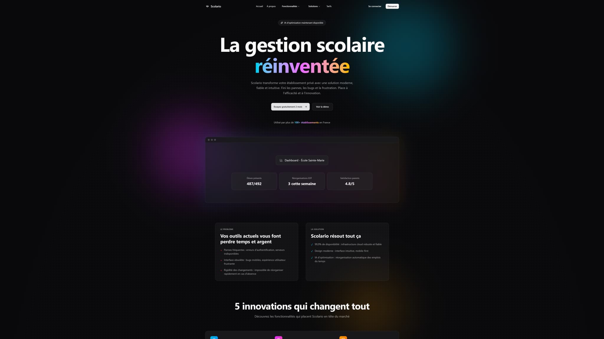 Aperçu du projet Scolario